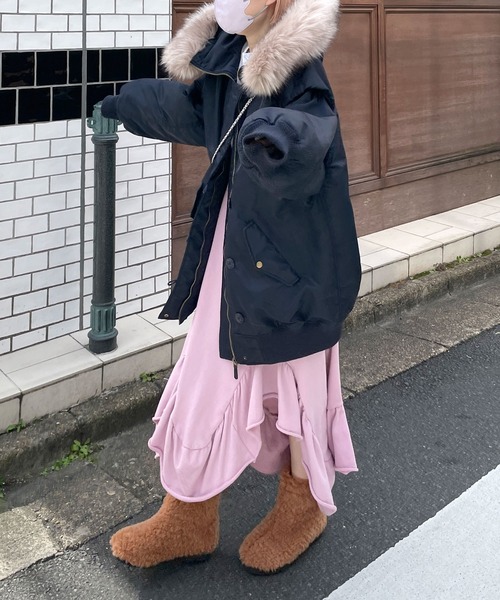 Alley by w closet（アリーバイダブルクローゼット）の「【Alley】ファーショートブーツ（ブーツ・レディース・オフホワイト/ベージュ・L/M）」の7枚目の写真