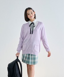 repipi armario（レピピ アルマリオ）の「【repipi armario / レピピアルマリオ】キッズカラーカーディガン　ニット　セーター　Vネック　ポケット付き　制服　学校（ニット/セーター）」
