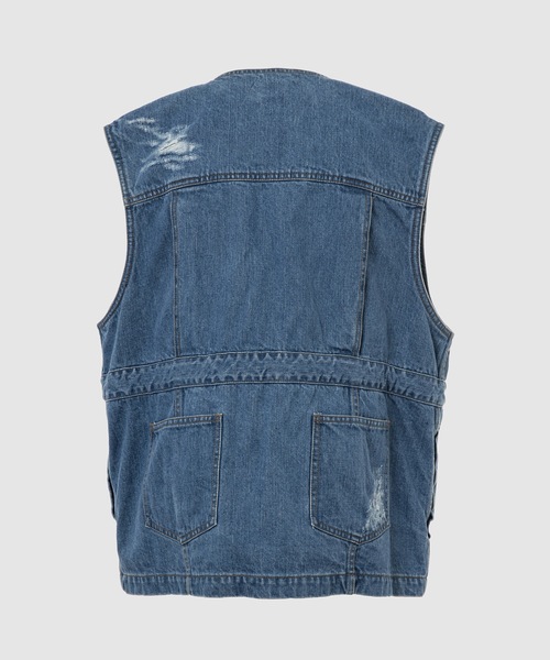 BELPER(ベルパー)の「DENIM VEST(ベスト・レディース・インディゴブルー/ベージュ・FREE)」の5枚目の写真