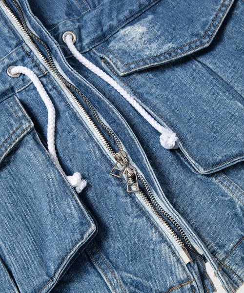 BELPER(ベルパー)の「DENIM VEST(ベスト・レディース・インディゴブルー/ベージュ・FREE)」の6枚目の写真