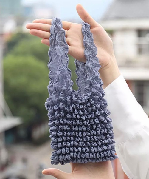 Mignonjour(ミニョンジュール)の「Mignonjour/折りたたまないくしゅくしゅエコバッグ M2113(エコバッグ/サブバッグ・レディース・ベージュ/パープル/ピンク/ライトグリーン/サーモンピンク/ブラック/ブルー/グレー/ブラウン・FREE)」の21枚目の写真