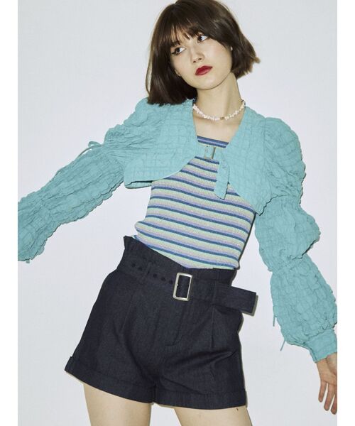 jouetie（ジュエティ）の「ハイウエストキュロット（その他パンツ・レディース・レッド/インディゴブルー/ブラック/ブラウン・MEDIUM）」の6枚目の写真