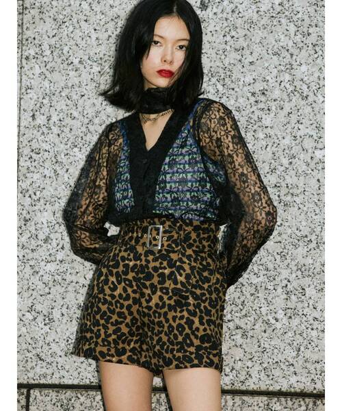 jouetie（ジュエティ）の「ハイウエストキュロット（その他パンツ・レディース・レッド/インディゴブルー/ブラック/ブラウン・MEDIUM）」の11枚目の写真