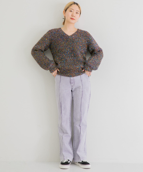 iI（アイ）の「iI　glitter v neck pullover（ニット/セーター・レディース・ブラック系その他/ピンク系その他/キャメル/ミント・FREE）」の5枚目の写真