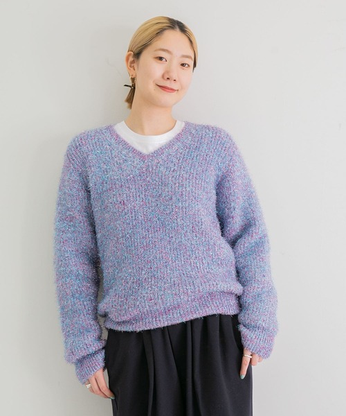 iI（アイ）の「iI　glitter v neck pullover（ニット/セーター・レディース・ブラック系その他/ピンク系その他/キャメル/ミント・FREE）」の21枚目の写真