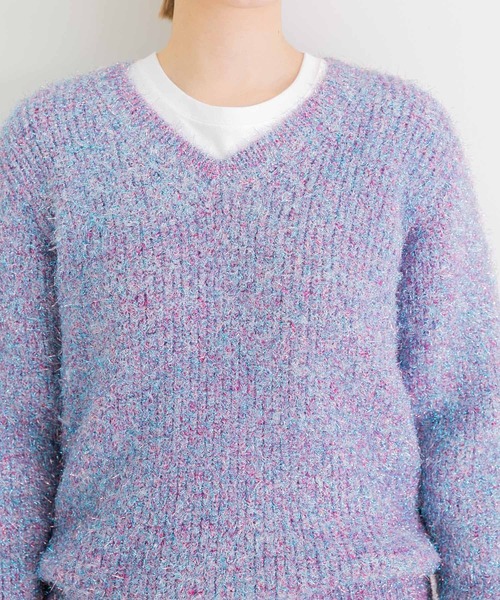 iI（アイ）の「iI　glitter v neck pullover（ニット/セーター・レディース・ブラック系その他/ピンク系その他/キャメル/ミント・FREE）」の22枚目の写真