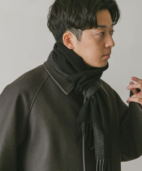 URBAN RESEARCH DOORS(アーバンリサーチドアーズ)の「LIFE STYLE TAILOR サイドラインウールマフラー(マフラー・メンズ・ネイビー/ブラウン/ブラック/オリーブ・-)」の1枚目の写真