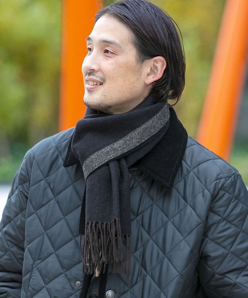 URBAN RESEARCH DOORS(アーバンリサーチドアーズ)の「LIFE STYLE TAILOR サイドラインウールマフラー(マフラー・メンズ・ネイビー/ブラウン/ブラック/オリーブ・-)」の12枚目の写真