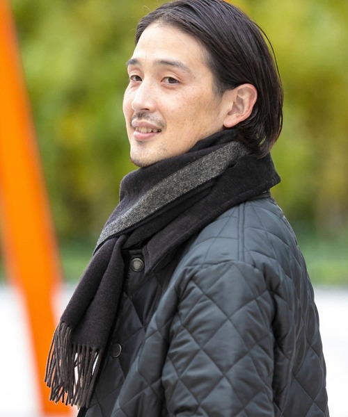 URBAN RESEARCH DOORS(アーバンリサーチドアーズ)の「LIFE STYLE TAILOR サイドラインウールマフラー(マフラー・メンズ・ネイビー/ブラウン/ブラック/オリーブ・-)」の10枚目の写真