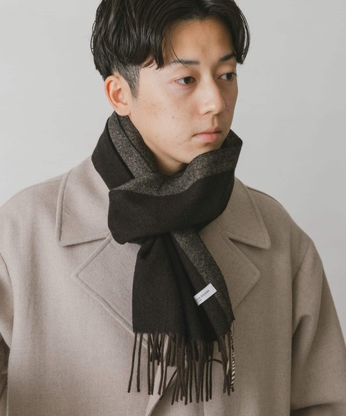 URBAN RESEARCH DOORS(アーバンリサーチドアーズ)の「LIFE STYLE TAILOR サイドラインウールマフラー(マフラー・メンズ・ネイビー/ブラウン/ブラック/オリーブ・-)」の11枚目の写真