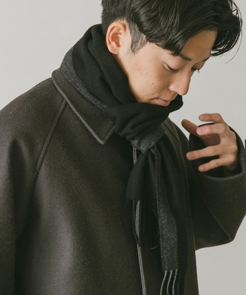 URBAN RESEARCH DOORS(アーバンリサーチドアーズ)の「LIFE STYLE TAILOR サイドラインウールマフラー(マフラー・メンズ・ネイビー/ブラウン/ブラック/オリーブ・-)」の21枚目の写真