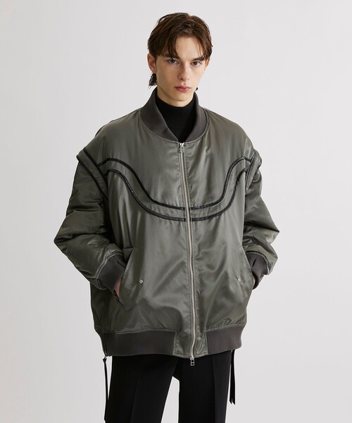 UNITED TOKYO（ユナイテッドトウキョウ）の「2wayウェーブブロッキングオーバーMAー1（MA-1・メンズ・ブラック/グレー・1/2）」の11枚目の写真