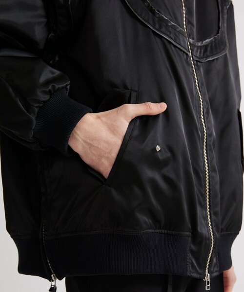 UNITED TOKYO（ユナイテッドトウキョウ）の「2wayウェーブブロッキングオーバーMAー1（MA-1・メンズ・ブラック/グレー・1/2）」の21枚目の写真