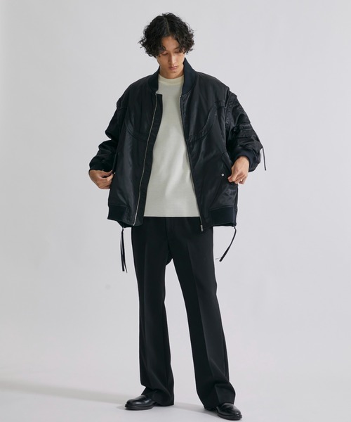 UNITED TOKYO（ユナイテッドトウキョウ）の「2wayウェーブブロッキングオーバーMAー1（MA-1・メンズ・ブラック/グレー・1/2）」の3枚目の写真