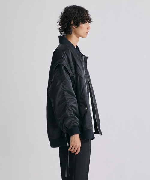 UNITED TOKYO（ユナイテッドトウキョウ）の「2wayウェーブブロッキングオーバーMAー1（MA-1・メンズ・ブラック/グレー・1/2）」の6枚目の写真