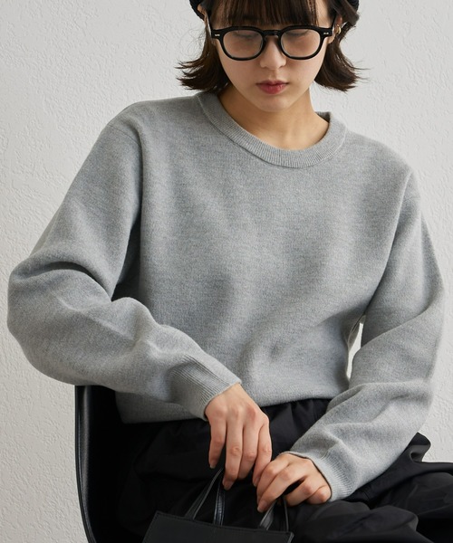 CIAOPANIC TYPY（チャオパニックティピー）の「□ウール混起毛スムースニットプルオーバー（ニット/セーター・メンズ・チャコールグレー/サックスブルー/グリーン/オフホワイト/グレイッシュベージュ/ブルー/ミント/グレー・M/L）」の4枚目の写真