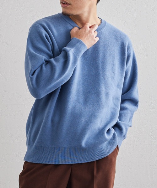 CIAOPANIC TYPY（チャオパニックティピー）の「□ウール混起毛スムースニットプルオーバー（ニット/セーター・メンズ・チャコールグレー/サックスブルー/グリーン/オフホワイト/グレイッシュベージュ/ブルー/ミント/グレー・M/L）」の7枚目の写真