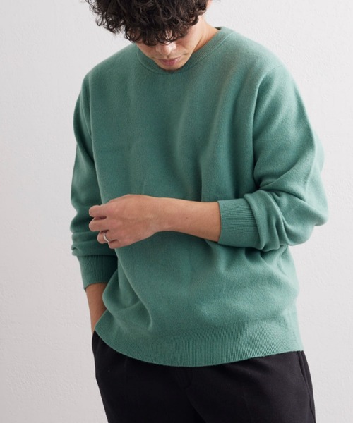 CIAOPANIC TYPY（チャオパニックティピー）の「□ウール混起毛スムースニットプルオーバー（ニット/セーター・メンズ・チャコールグレー/サックスブルー/グリーン/オフホワイト/グレイッシュベージュ/ブルー/ミント/グレー・M/L）」の6枚目の写真