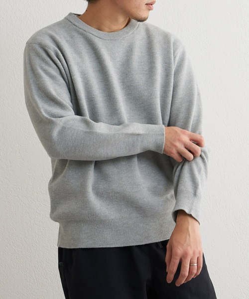 CIAOPANIC TYPY（チャオパニックティピー）の「□ウール混起毛スムースニットプルオーバー（ニット/セーター・メンズ・チャコールグレー/サックスブルー/グリーン/オフホワイト/グレイッシュベージュ/ブルー/ミント/グレー・M/L）」の12枚目の写真