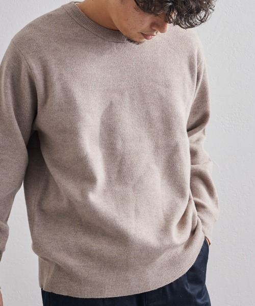 CIAOPANIC TYPY（チャオパニックティピー）の「□ウール混起毛スムースニットプルオーバー（ニット/セーター・メンズ・チャコールグレー/サックスブルー/グリーン/オフホワイト/グレイッシュベージュ/ブルー/ミント/グレー・M/L）」の9枚目の写真