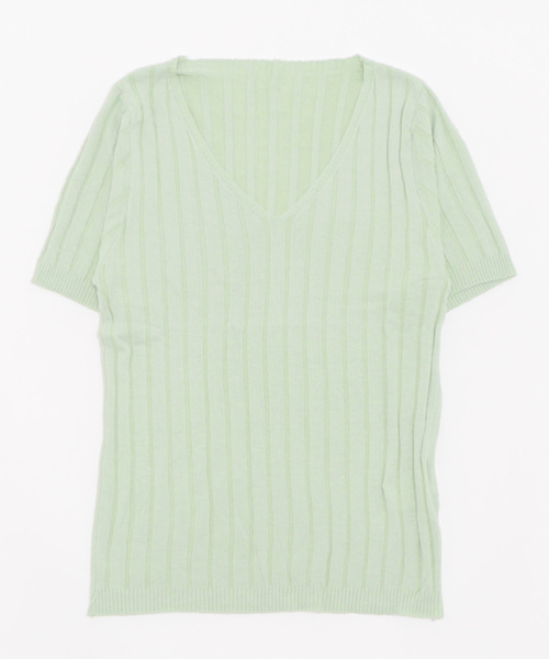 Burner(バーナー)の「【OKUOKU 0909】VネックニットTシャツ oku-tops-618674961560-10(ニット/セーター・レディース・C/D/E/F/A/H/B/G・FREE)」の12枚目の写真