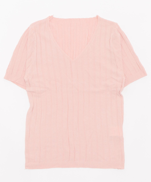 Burner(バーナー)の「【OKUOKU 0909】VネックニットTシャツ oku-tops-618674961560-10(ニット/セーター・レディース・C/D/E/F/A/H/B/G・FREE)」の14枚目の写真