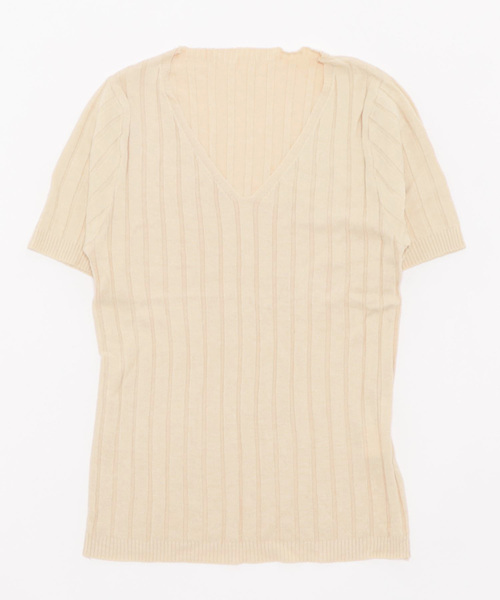 Burner(バーナー)の「【OKUOKU 0909】VネックニットTシャツ oku-tops-618674961560-10(ニット/セーター・レディース・C/D/E/F/A/H/B/G・FREE)」の17枚目の写真