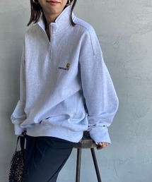 Carhartt WIP（カーハートダブリューアイピー）の「[carhartt WIP/カーハートダブリューアイピー] AMERICAN SCRIPT ワンポイントロゴ刺繍 ハーフジップスウェット（スウェット・メンズ）」