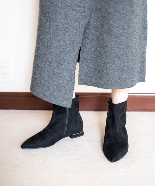 Launa lea（ラウナレア）の「ポインテッドトゥショートブーツ(0499)（ブーツ・レディース・ブラック/グレー系その他・S/M/L/LL）」の10枚目の写真