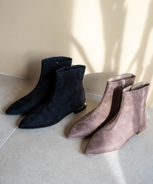 Launa lea（ラウナレア）の「ポインテッドトゥショートブーツ(0499)（ブーツ・レディース・ブラック/グレー系その他・S/M/L/LL）」の4枚目の写真