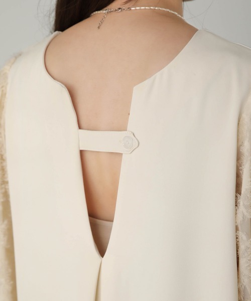 Bab(バブ)の「ボリュームスリーブ2WAYワンピース(ワンピース・レディース・ブラック/アイボリー・M)」の15枚目の写真