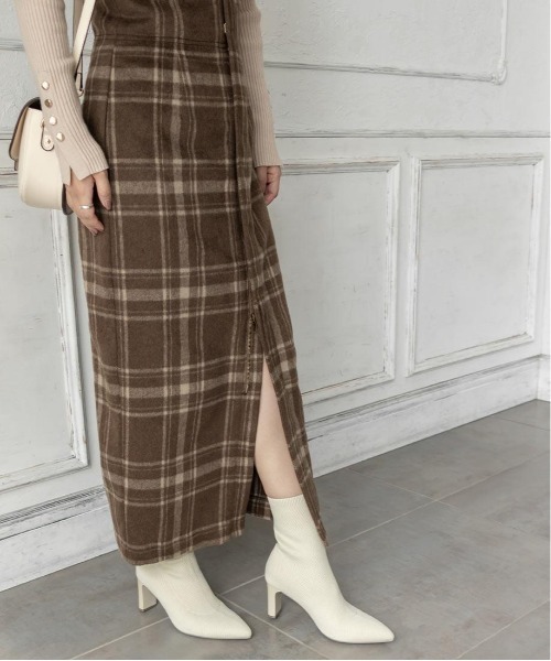 RANDA(ランダ)の「ハイウエスト2WAYロングスカート(スカート・レディース・ベージュ/ブラウン/グレー・0/1)」の4枚目の写真