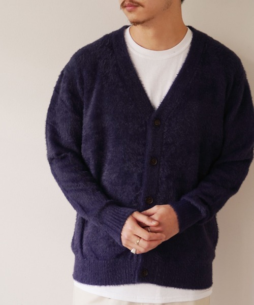 dictionary（ディクショナリー）の「【 DICTIONARY / ディクショナリー 】 モヘアライク ニット カーディガン（カーディガン/ボレロ・メンズ・ネイビー/ブルー/グレー/オフホワイト/ライトブルー/ライトグレー/ブラック/モスグリーン・FREE）」の7枚目の写真