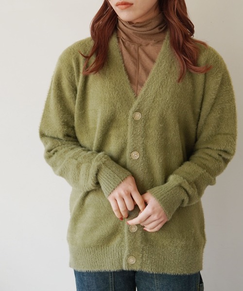 dictionary（ディクショナリー）の「【 DICTIONARY / ディクショナリー 】 モヘアライク ニット カーディガン（カーディガン/ボレロ・メンズ・ネイビー/ブルー/グレー/オフホワイト/ライトブルー/ライトグレー/ブラック/モスグリーン・FREE）」の5枚目の写真