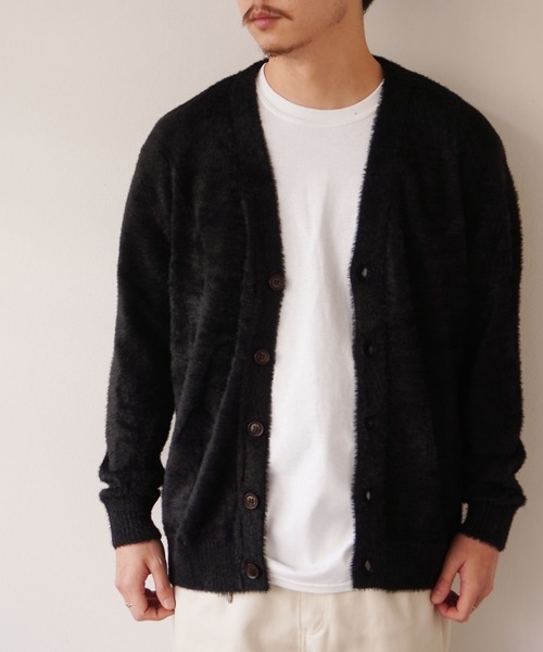 dictionary（ディクショナリー）の「【 DICTIONARY / ディクショナリー 】 モヘアライク ニット カーディガン（カーディガン/ボレロ・メンズ・ネイビー/ブルー/グレー/オフホワイト/ライトブルー/ライトグレー/ブラック/モスグリーン・FREE）」の3枚目の写真