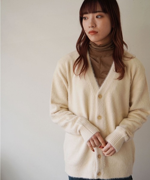 dictionary（ディクショナリー）の「【 DICTIONARY / ディクショナリー 】 モヘアライク ニット カーディガン（カーディガン/ボレロ・メンズ・ネイビー/ブルー/グレー/オフホワイト/ライトブルー/ライトグレー/ブラック/モスグリーン・FREE）」の16枚目の写真