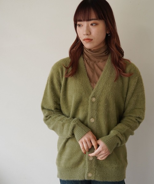 dictionary（ディクショナリー）の「【 DICTIONARY / ディクショナリー 】 モヘアライク ニット カーディガン（カーディガン/ボレロ・メンズ・ネイビー/ブルー/グレー/オフホワイト/ライトブルー/ライトグレー/ブラック/モスグリーン・FREE）」の14枚目の写真