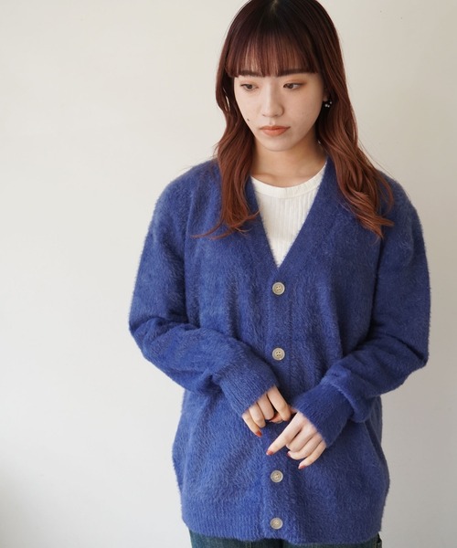 dictionary（ディクショナリー）の「【 DICTIONARY / ディクショナリー 】 モヘアライク ニット カーディガン（カーディガン/ボレロ・メンズ・ネイビー/ブルー/グレー/オフホワイト/ライトブルー/ライトグレー/ブラック/モスグリーン・FREE）」の15枚目の写真