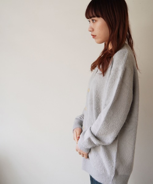 dictionary（ディクショナリー）の「【 DICTIONARY / ディクショナリー 】 モヘアライク ニット カーディガン（カーディガン/ボレロ・メンズ・ネイビー/ブルー/グレー/オフホワイト/ライトブルー/ライトグレー/ブラック/モスグリーン・FREE）」の9枚目の写真