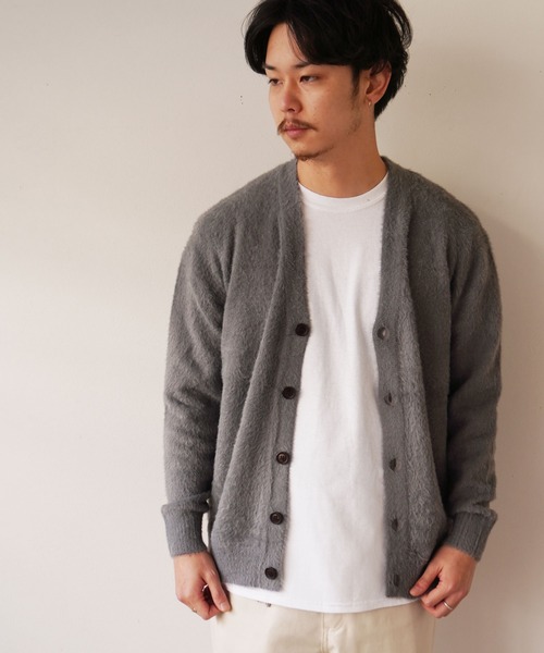 dictionary（ディクショナリー）の「【 DICTIONARY / ディクショナリー 】 モヘアライク ニット カーディガン（カーディガン/ボレロ・メンズ・ネイビー/ブルー/グレー/オフホワイト/ライトブルー/ライトグレー/ブラック/モスグリーン・FREE）」の17枚目の写真