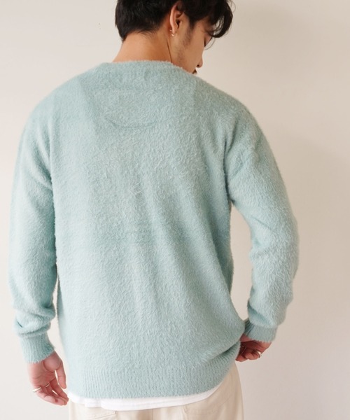 dictionary（ディクショナリー）の「【 DICTIONARY / ディクショナリー 】 モヘアライク ニット カーディガン（カーディガン/ボレロ・メンズ・ネイビー/ブルー/グレー/オフホワイト/ライトブルー/ライトグレー/ブラック/モスグリーン・FREE）」の21枚目の写真