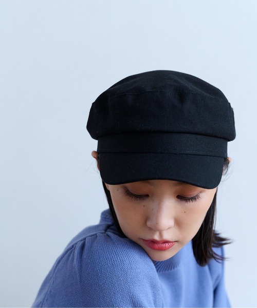 FREE'S MART（フリーズマート）の「◆リネンライクマリンキャス（キャスケット・レディース・ブラック/ベージュ・ﾌﾘ-）」の3枚目の写真