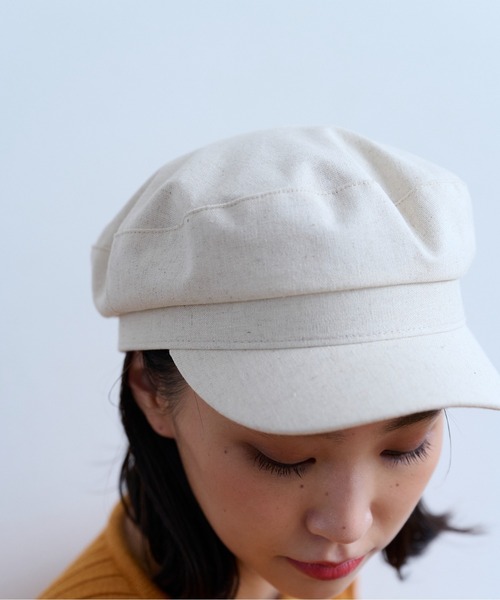 FREE'S MART（フリーズマート）の「◆リネンライクマリンキャス（キャスケット・レディース・ブラック/ベージュ・ﾌﾘ-）」の5枚目の写真