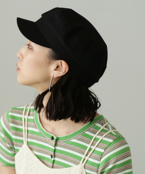 FREE'S MART（フリーズマート）の「◆リネンライクマリンキャス（キャスケット・レディース・ブラック/ベージュ・ﾌﾘ-）」の6枚目の写真