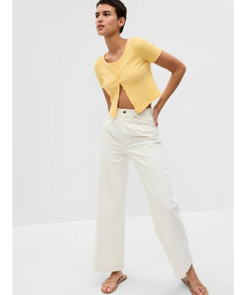 GAP(ギャップ)の「リブクロップ Tシャツ(カーディガン)(カーディガン/ボレロ・レディース・ホワイト/ブラック/オレンジ系その他/グリーン/ブルー/イエロー/コーラル・XXS/M/XS/XL/L/S)」の11枚目の写真