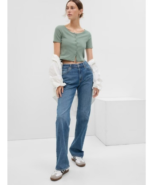 GAP(ギャップ)の「リブクロップ Tシャツ(カーディガン)(カーディガン/ボレロ・レディース・ホワイト/ブラック/オレンジ系その他/グリーン/ブルー/イエロー/コーラル・XXS/M/XS/XL/L/S)」の12枚目の写真