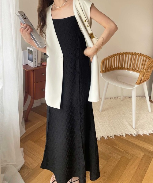 レターパックライト430✖️140枚 セール】ぽこぽこカットジャガードキャミワンピース（ワンピース