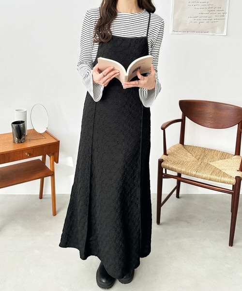 GeeRA（ジーラ）の「ぽこぽこカットジャガードキャミワンピース（ワンピース・レディース・ブラウン/アイボリー/ブラック/グリーン・SMALL/X-LARGE/LARGE/MEDIUM）」の18枚目の写真