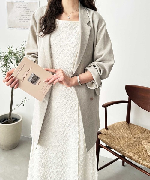 GeeRA（ジーラ）の「ぽこぽこカットジャガードキャミワンピース（ワンピース・レディース・ブラウン/アイボリー/ブラック/グリーン・SMALL/X-LARGE/LARGE/MEDIUM）」の17枚目の写真