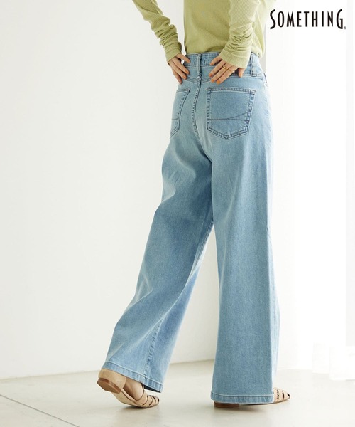 SOMETHING(サムシング)の「SOMETHING LISA WIDE(デニムパンツ・レディース・ワンウォッシュ/ブルー系その他・X-SMALL/SMALL/MEDIUM)」の2枚目の写真